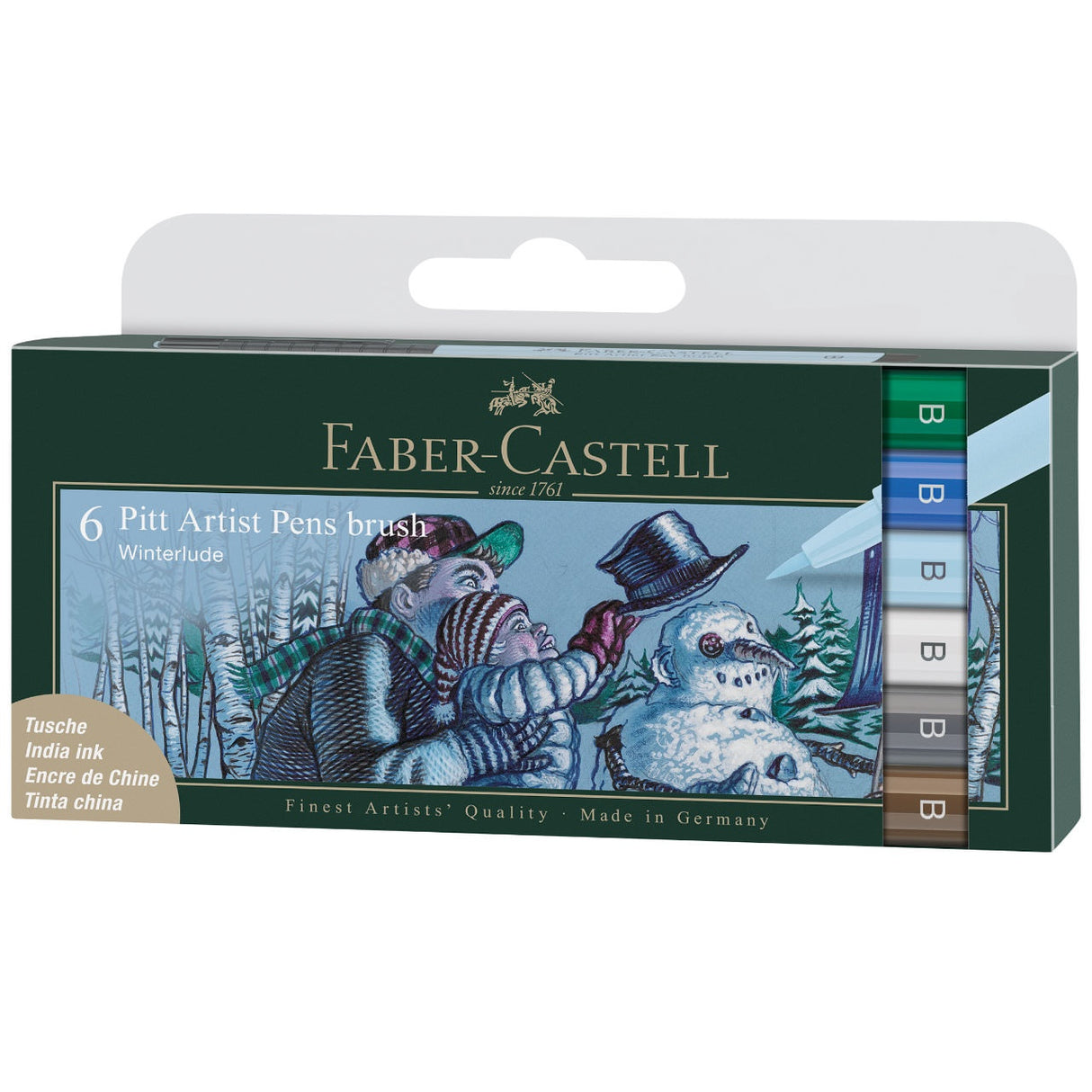 Faber-Castell Pitt Artist Winterlude rašiklių piešimui rinkinys, 6 vnt.