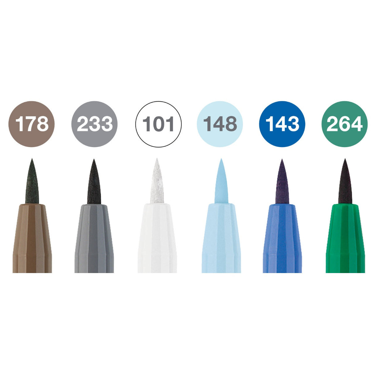 Faber-Castell Pitt Artist Winterlude rašiklių piešimui rinkinys, 6 vnt.