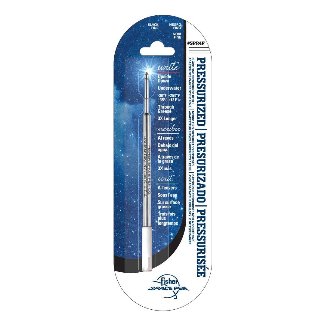 Fisher Space Pen juodo rašalo, plono antgalio rašiklio slėginis papildymas