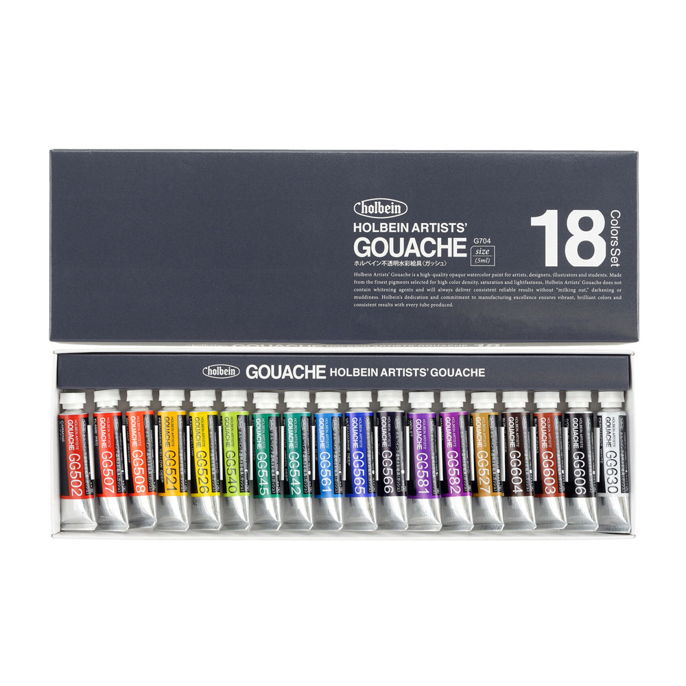 Holbein Artists’ guašo tūbelėse rinkinys, 18x5 ml