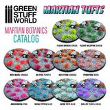 Green Stuff World Martian Fluor Tufts dekoratyviniai žolės kuokšteliai, purpurinės-mėlynos spalvos