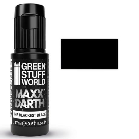 Green Stuff World Maxx Darth itin juodos spalvos dažai, 17 ml