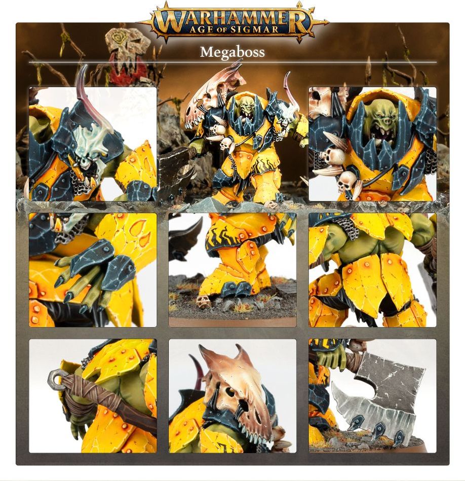 Warhammer Orruk Warclans: Megaboss miniatiūros surinkimo rinkinys