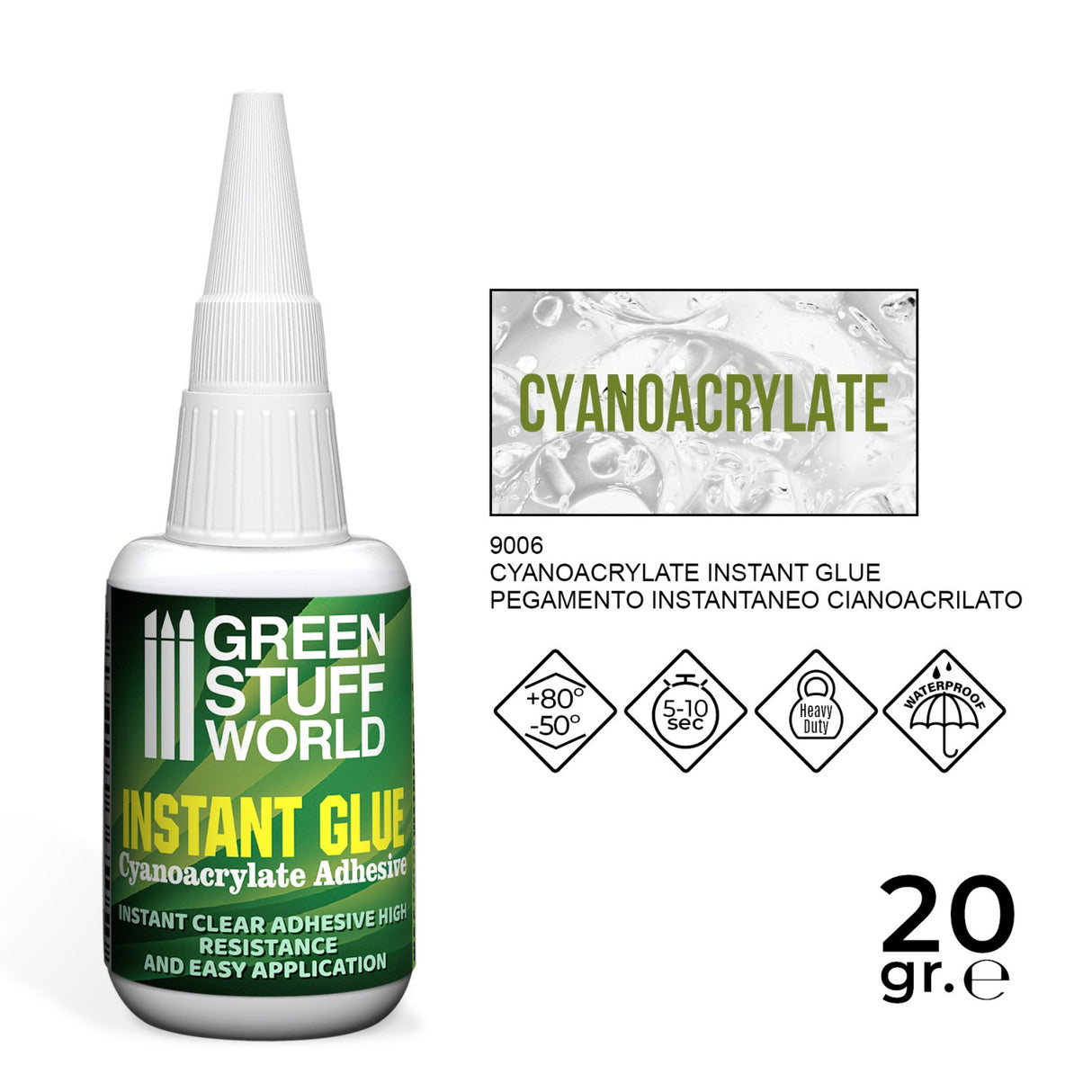 Green Stuff World cianoakrilato klijai, 20 g
