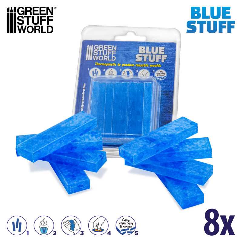 Green Stuff World Blue Stuff formos modeliavimui, 8 lazdelės