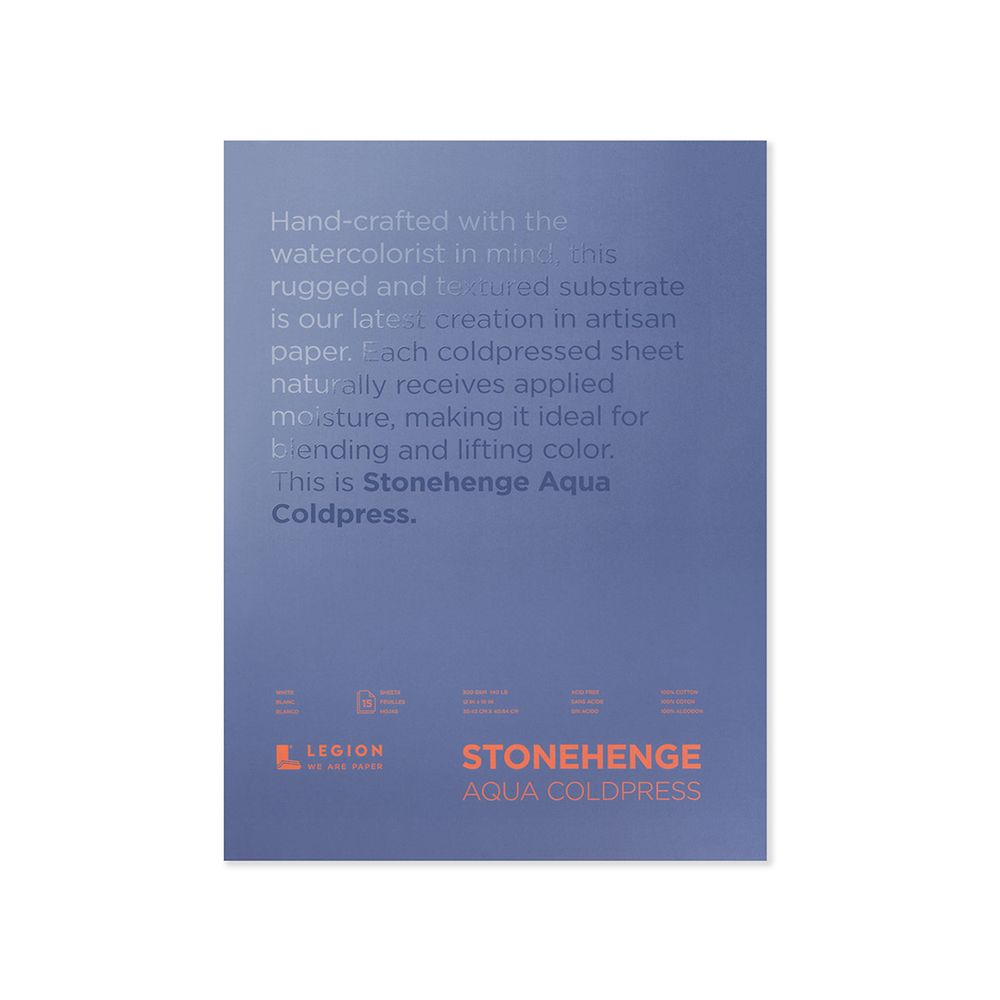 Stonehenge Aqua White akvarelinis popierius, 15 lapų, 300 gsm