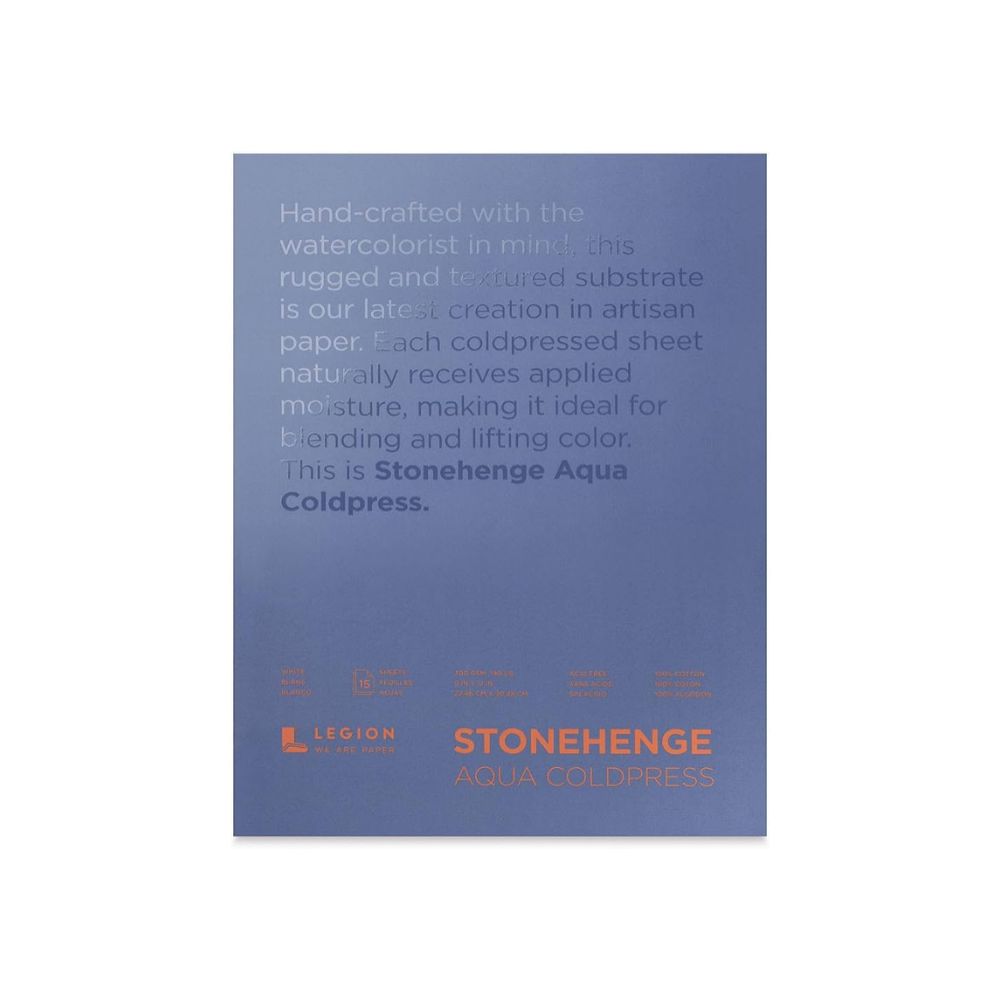 Stonehenge Aqua White akvarelinis popierius, 15 lapų, 300 gsm