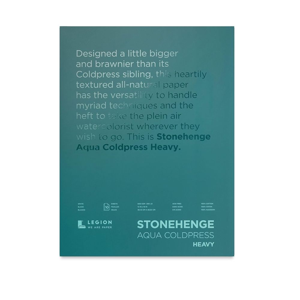 Stonehenge Aqua White akvarelinis popierius, 10 lapų, 300 lb