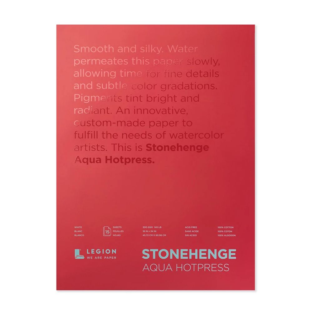 Stonehenge Aqua White akvarelinis popierius, 15 lapų, 300 gsm