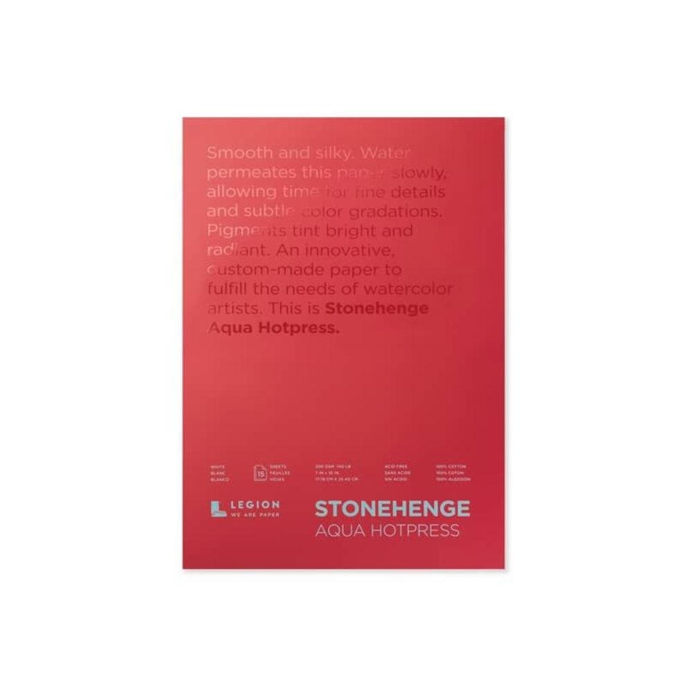 Stonehenge Aqua White akvarelinis popierius, 15 lapų, 300 gsm