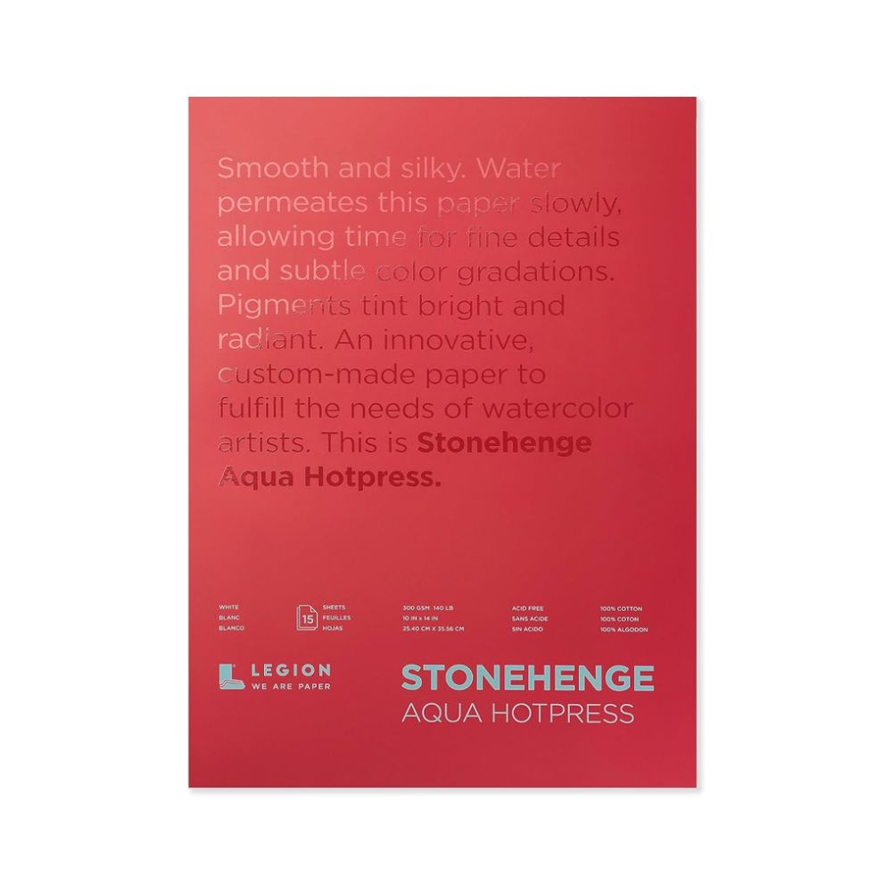 Stonehenge Aqua White akvarelinis popierius, 15 lapų, 300 gsm
