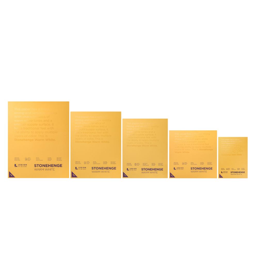 Stonehenge Warm White drawing paper, 15 sheets, 250 gsm