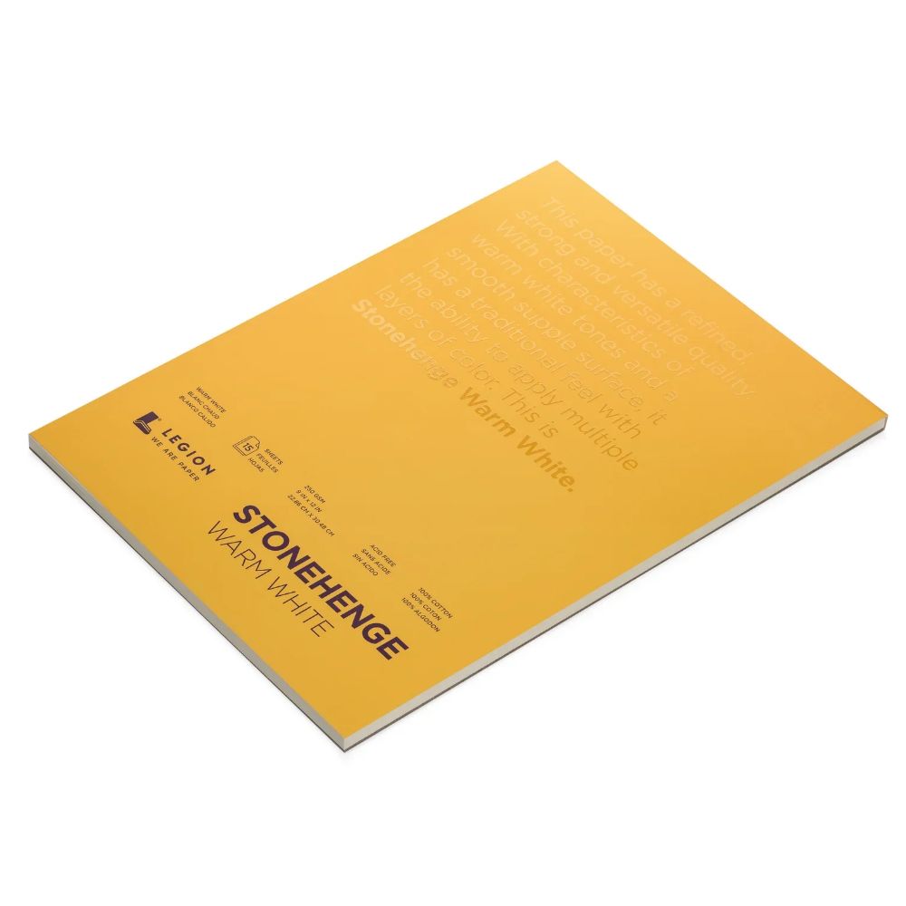 Stonehenge Warm White drawing paper, 15 sheets, 250 gsm