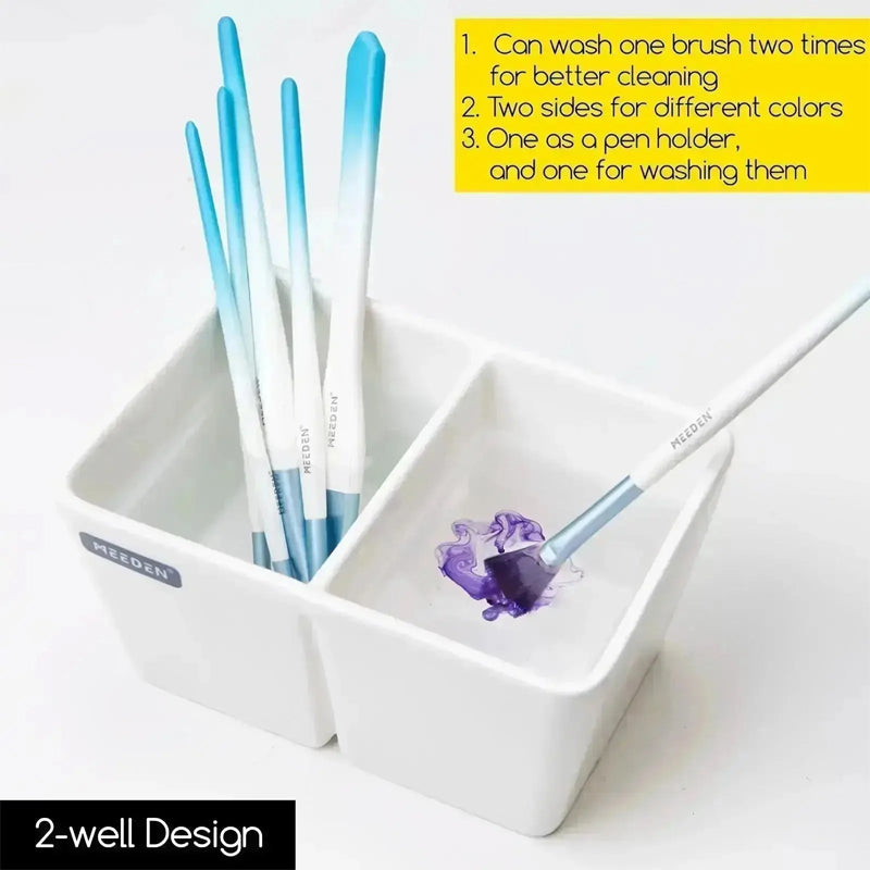 MEEDEN Ceramic Brush Wash Bowl
