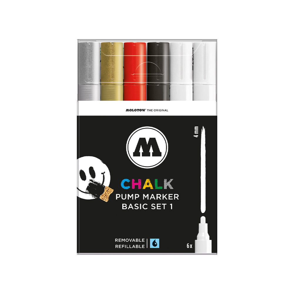 Molotow Chalk Marker Basic Set, 6 pcs.