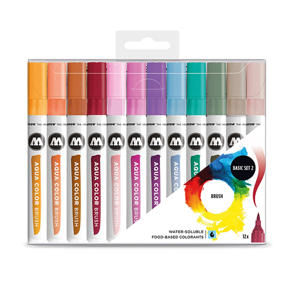 Molotow Aqua Color Brush Basic Set 2, 12 pcs.