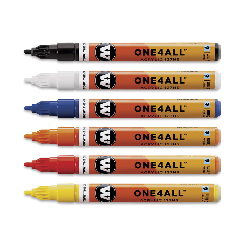 Molotow One4All Acrylic Markers Basic Set, 2 mm, 6 pcs.