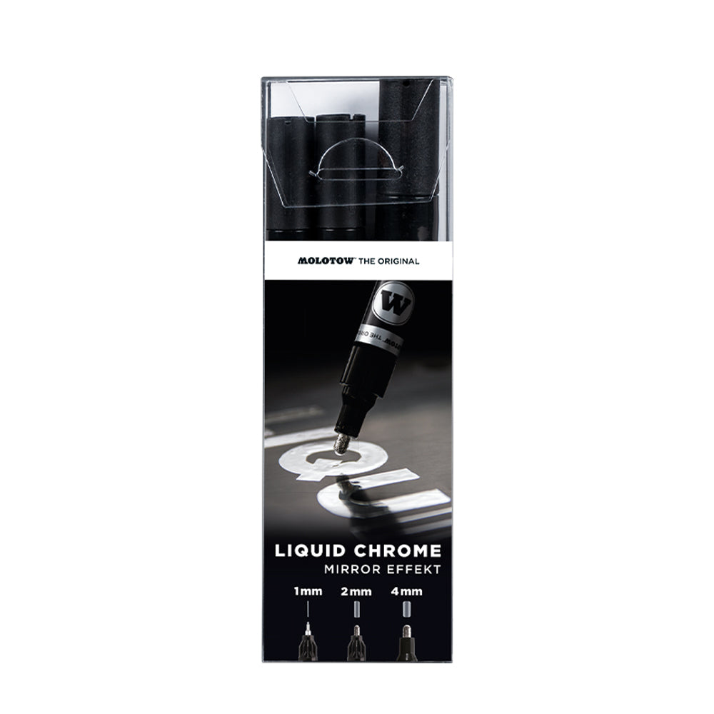 Molotow Liquid Chrome Markers with Mirror Effect Basic Set, 3 pcs.