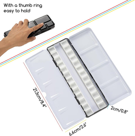 MEEDEN Empty Watercolor Paint Palette Tin Box with 24 Half-Pans