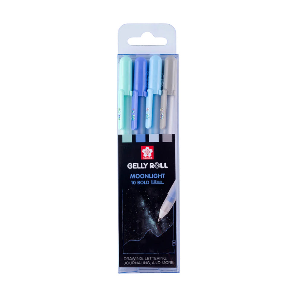 Sakura Gelly Roll gelinių tušinukų rinkinys Moonlight 10 Aurora, 4 spalvos