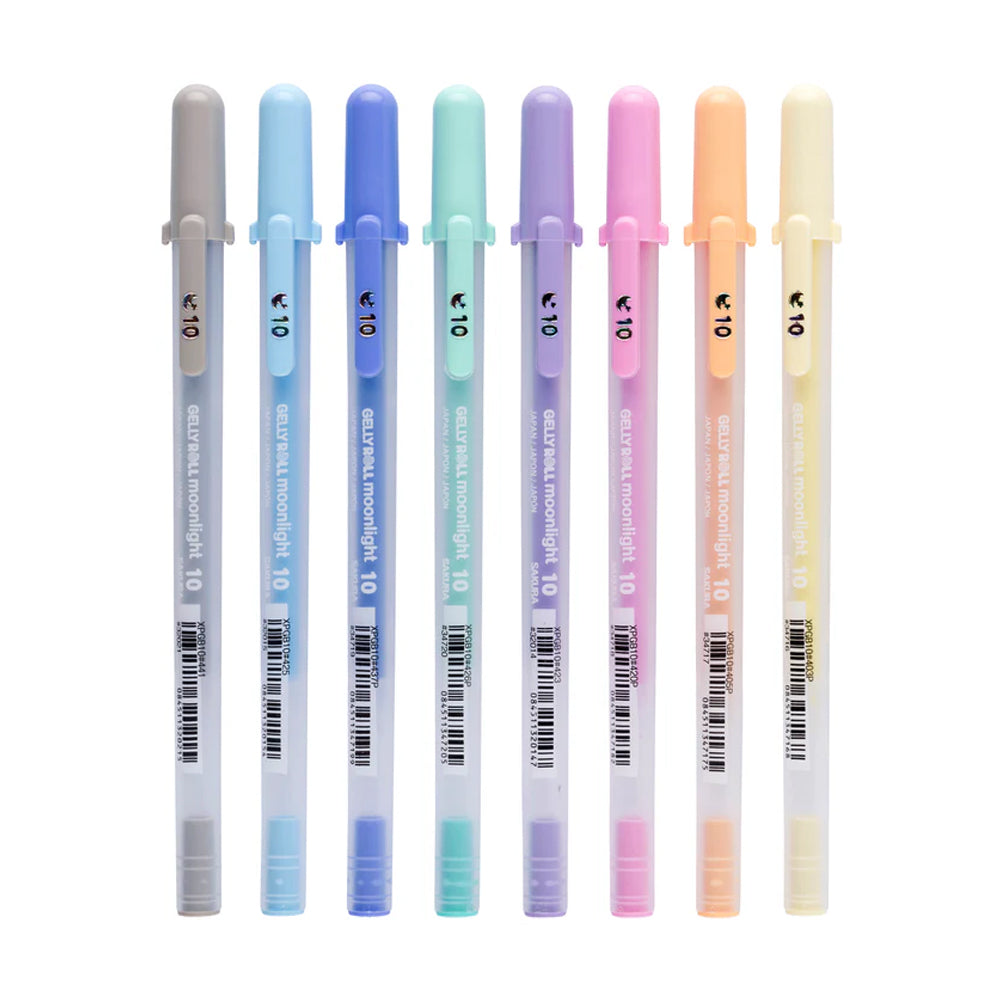 Sakura Gelly Roll gelinių tušinukų rinkinys Moonlight 10 Pastel, 8 spalvos