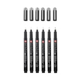 Sakura Pigma Micron Black Edition Set, 6 Pens + Pen Case
