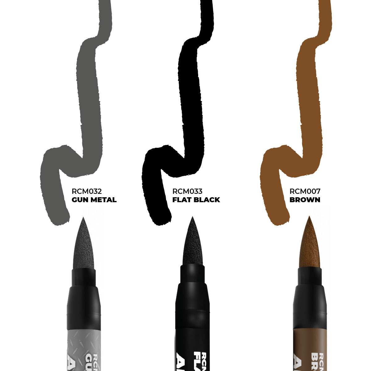 AK Interactive Real Colors Markers Weapons rinkinys, 3 markeriai