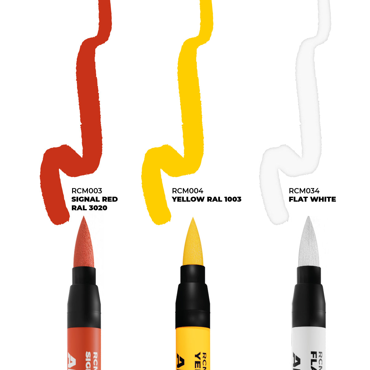 AK Interactive Real Colors Markers Tactical Markings rinkinys, 3 markeriai