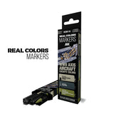 AK Interactive Real Colors Markers WWII Axis Aircraft Cockpit Colors rinkinys, 3 markeriai