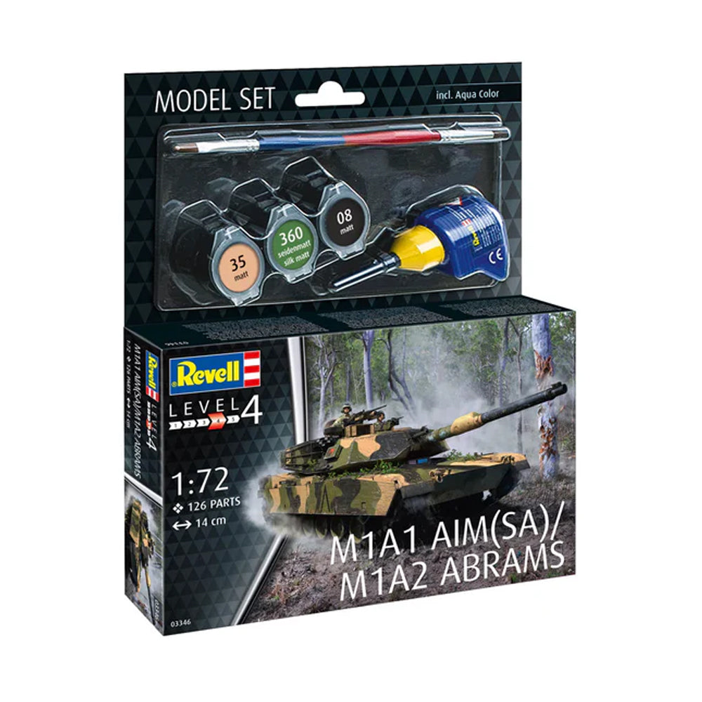 Revell M1A1 AIM (SA) - M1A2 Abrams Tank Scale Model Set, 1:72