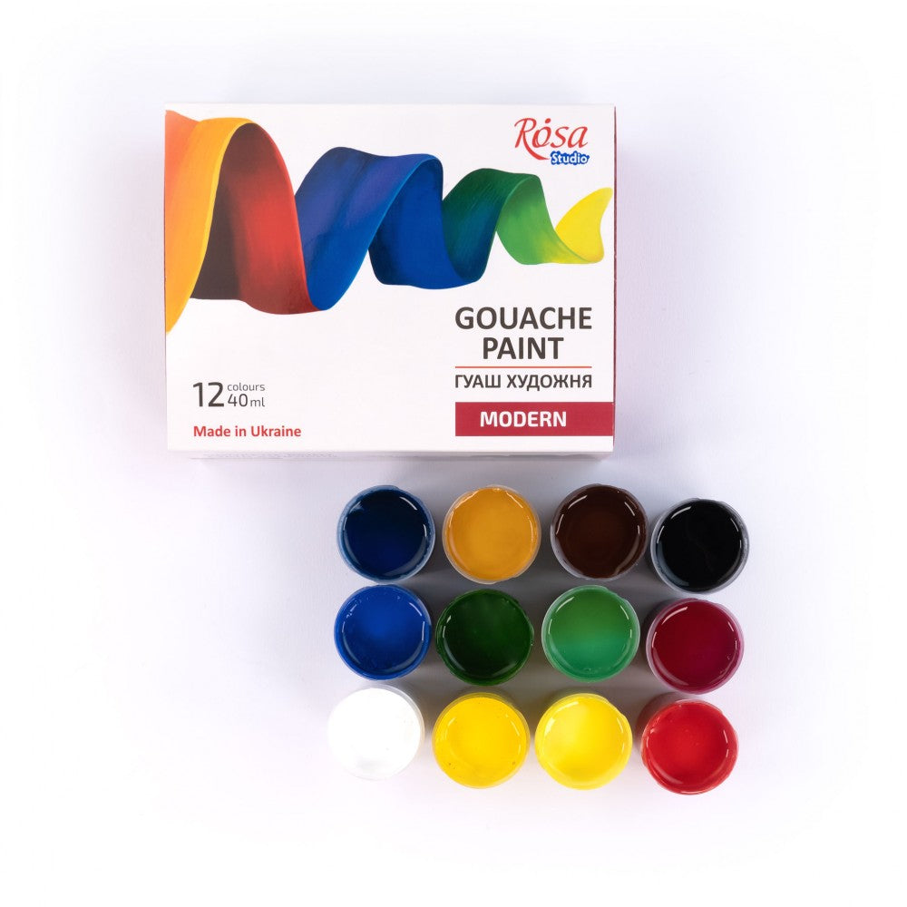 ROSA Studio Modern Gouache Paint Set, 12x40 ml