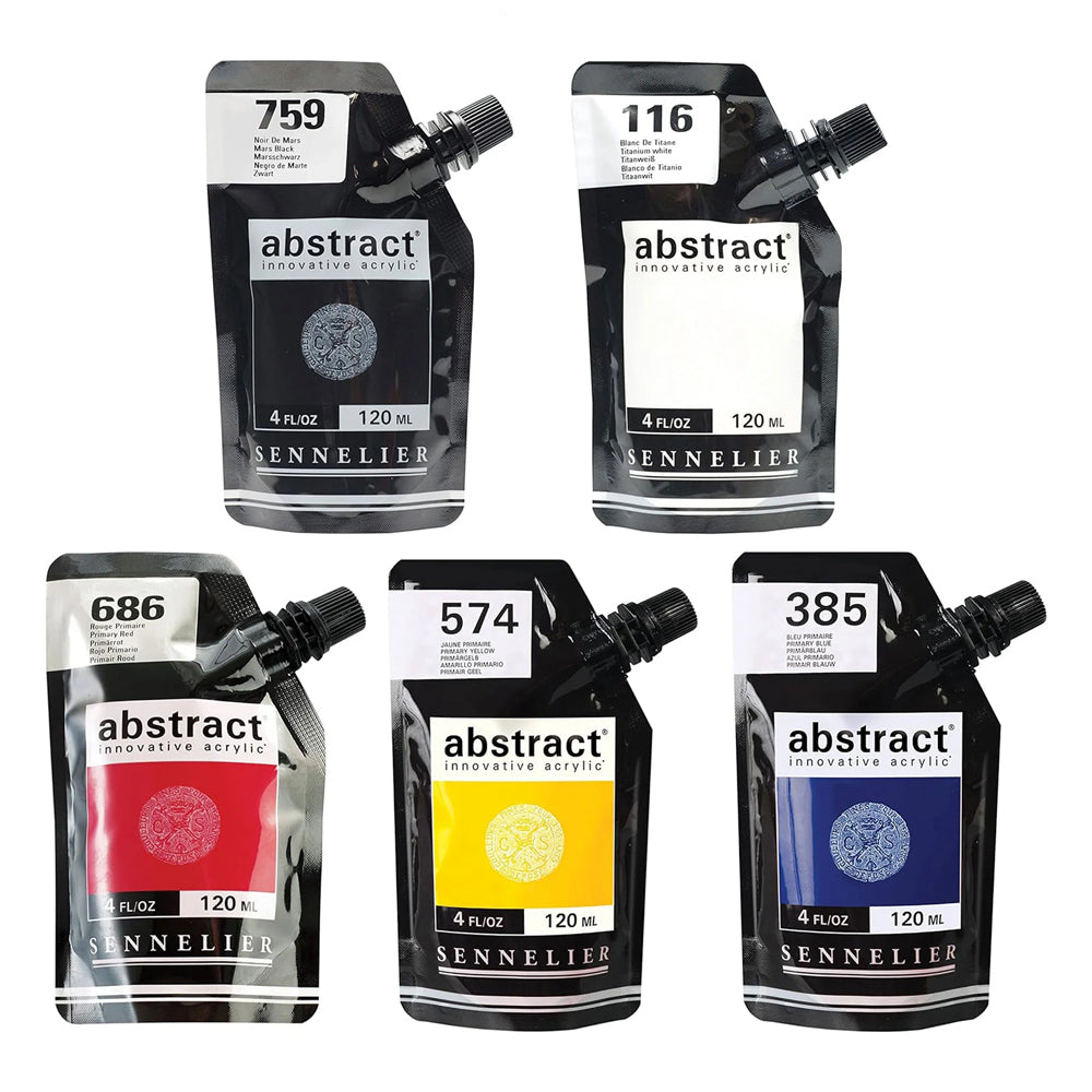 Sennelier Abstract Acrylic Paint Set, 5 colours (Introduction)