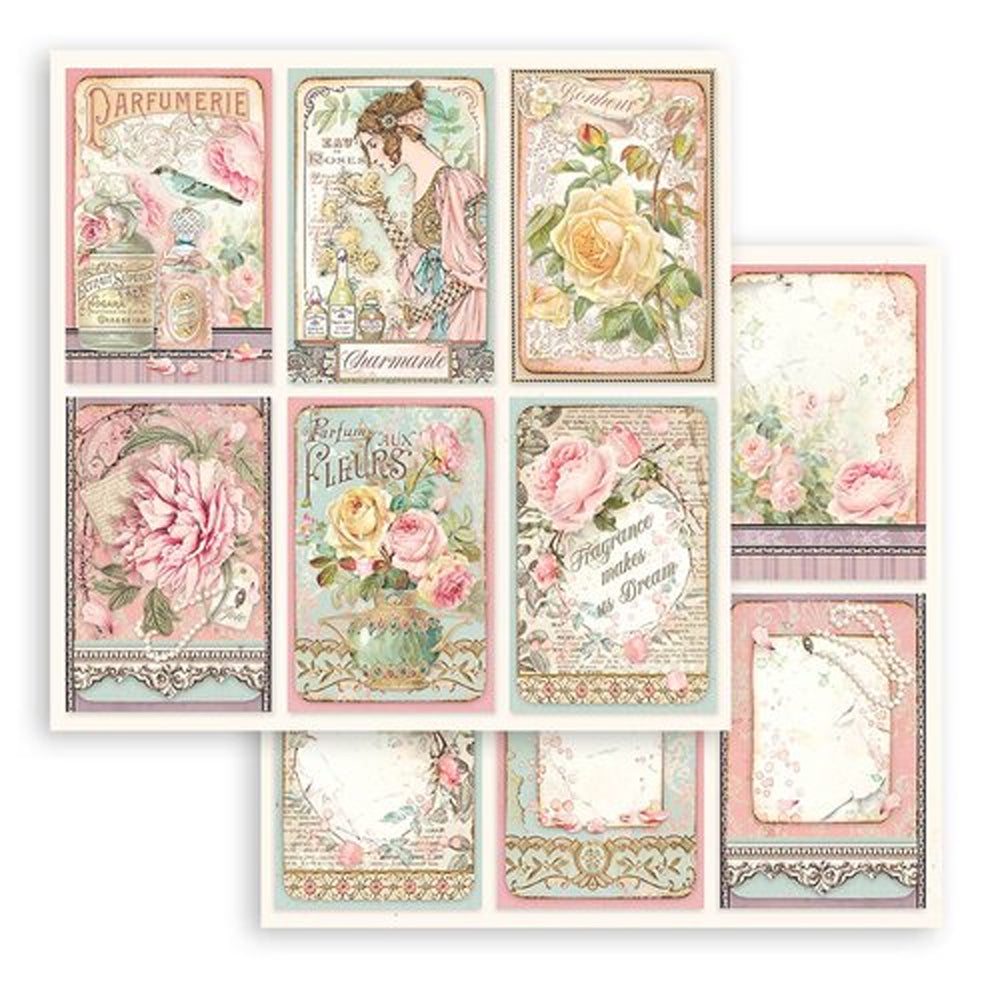 Stamperia Double-Sided Scrapbooking Paper Set - Rose Parfum, 10 units