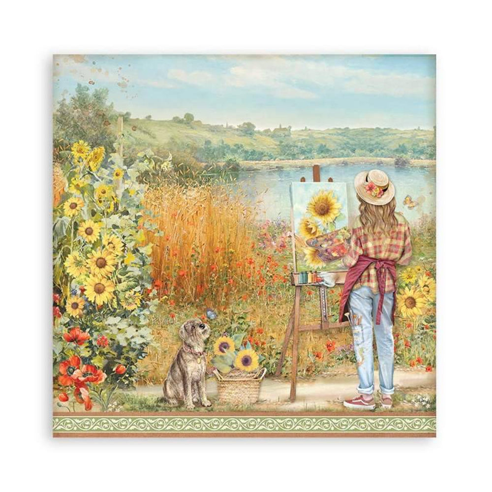 Stamperia Double-Sided Scrapbooking Paper Set - Sunflower Art, 10 units