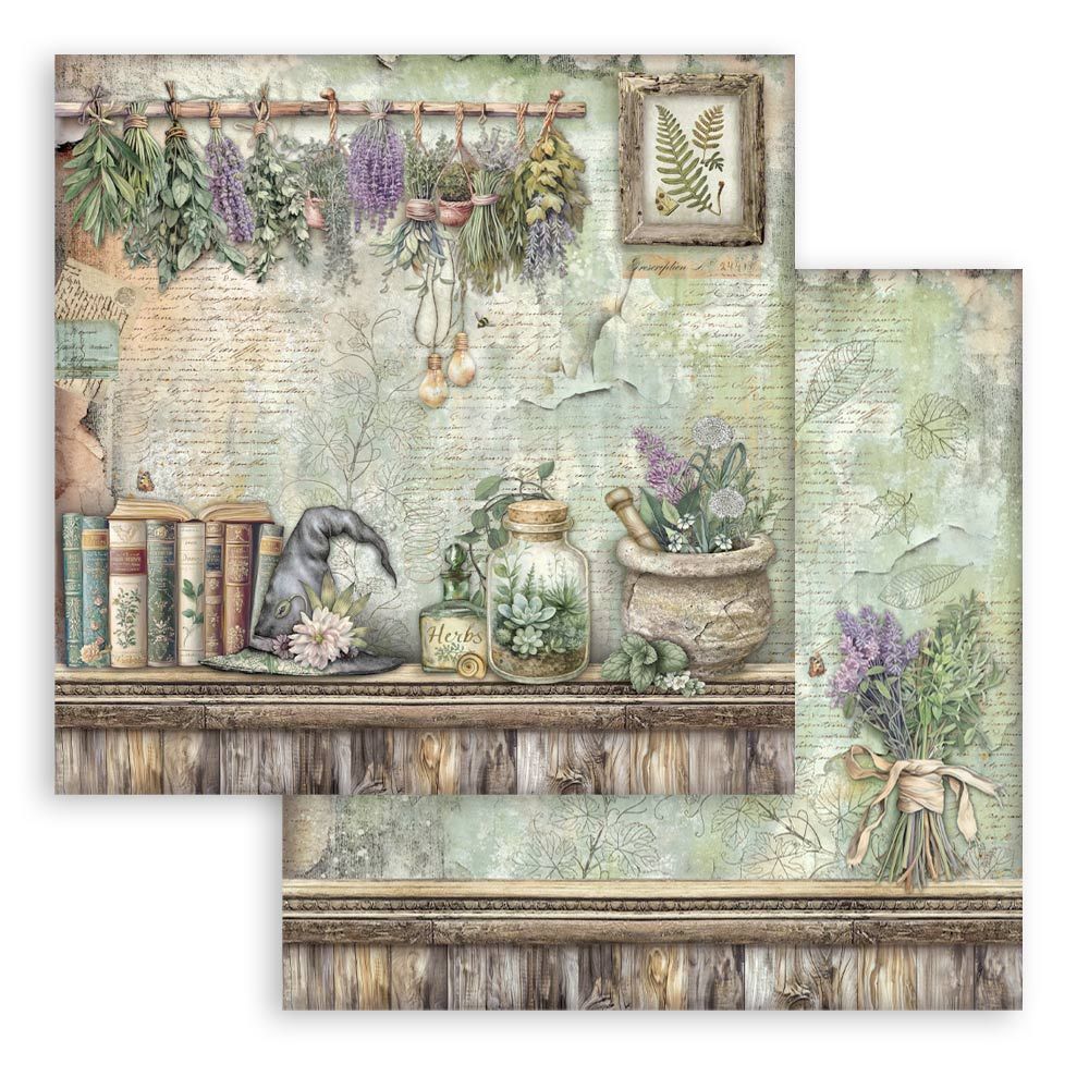 Stamperia Double-Sided Scrapbooking Paper Set - Herbarium Silvae,  10 units
