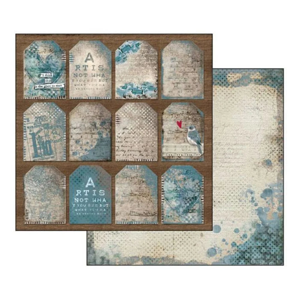 Stamperia Double-Sided Scrapbooking Paper Set - Blues, 10 units