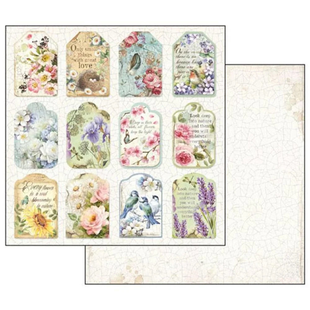 Stamperia Double-Sided Scrapbooking Paper Set - Flower Alphabet, 10 units