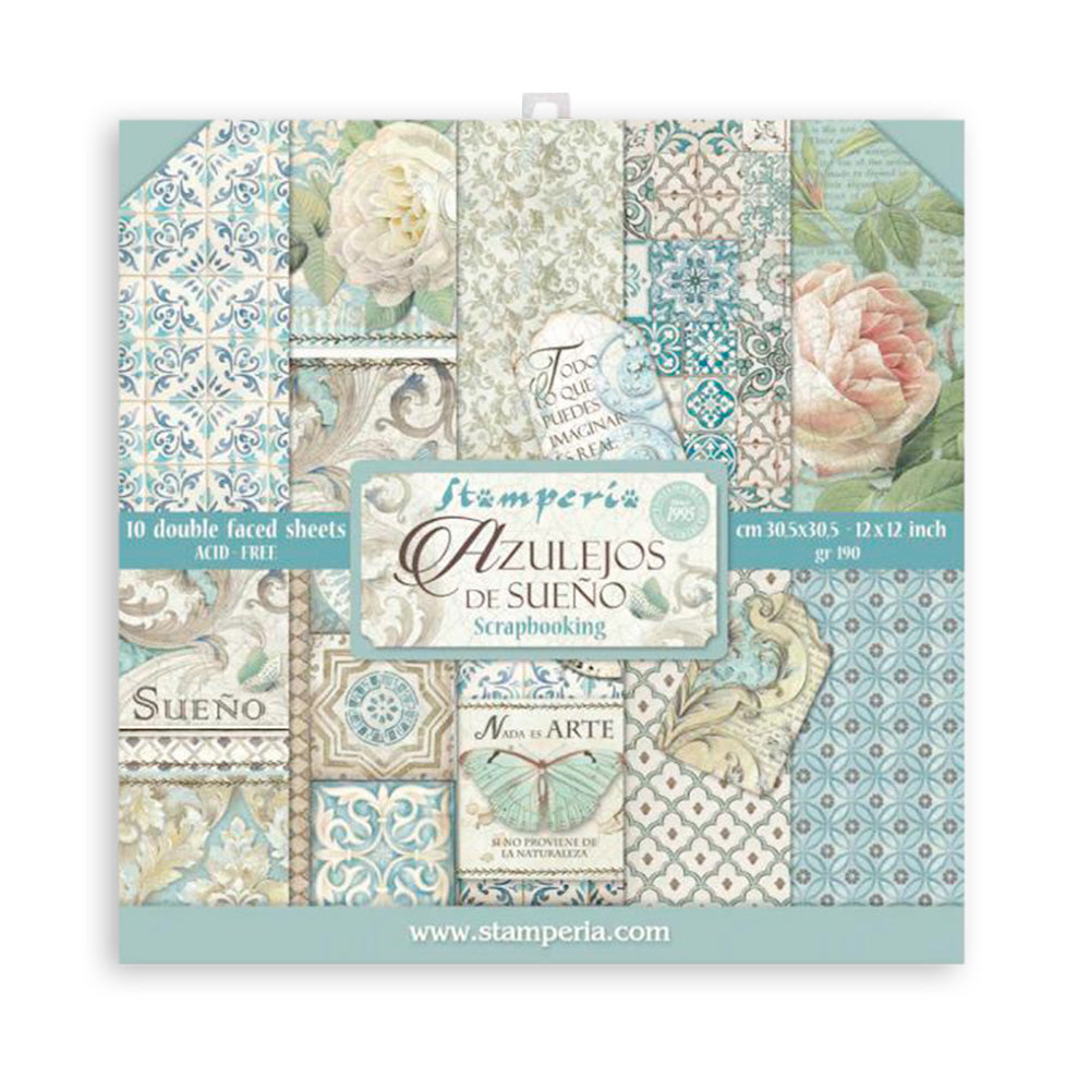 Stamperia Double-Sided Scrapbooking Paper Set - Azulejos, 10 units