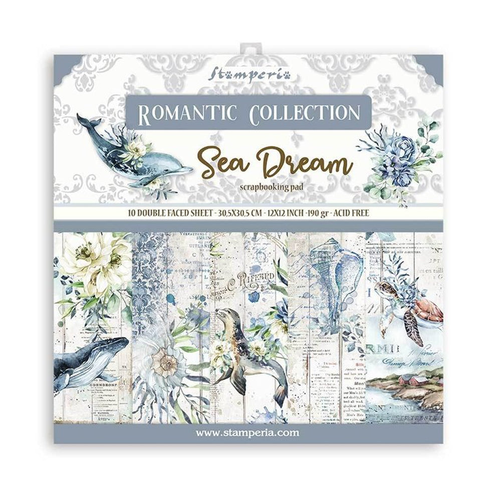 Stamperia Double-Sided Scrapbooking Paper Set - Sea Dream, 10 units