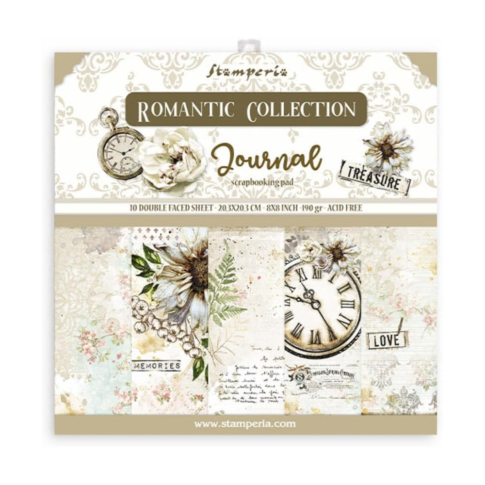 Stamperia Double-Sided Scrapbooking Paper Set - Journal, 10 units