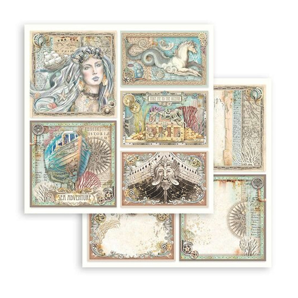 Stamperia Double-Sided Scrapbooking Paper Set - Songs Of The Sea, 10 units