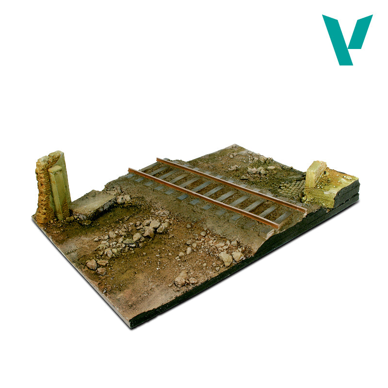 Vallejo kaimo kelio su geležinkeliu pagrindas, 31×21 cm