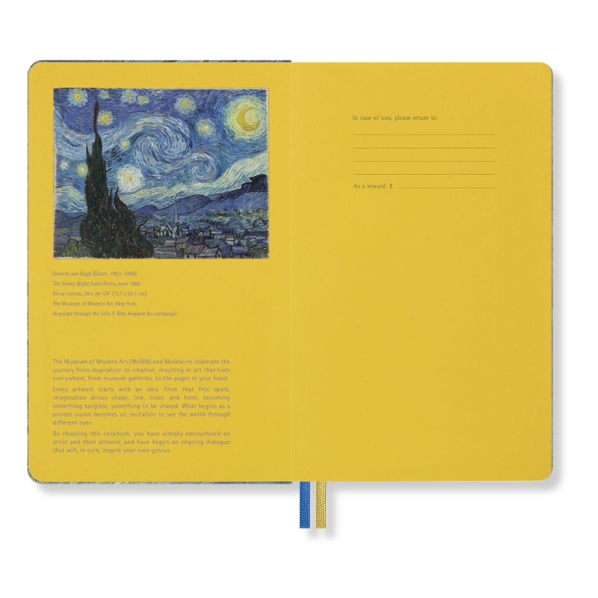 Moleskine MoMA Vincent van Gogh užrašų knygelė, kietu viršeliu
