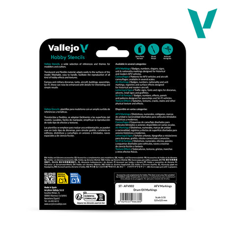 Vallejo Hobby Stencils - alyvos statinių žymių trafaretai