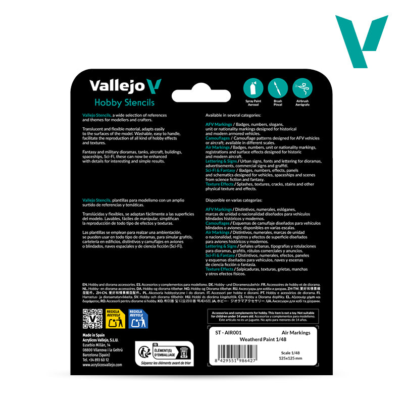 Vallejo Hobby Stencils - Weathered Paint