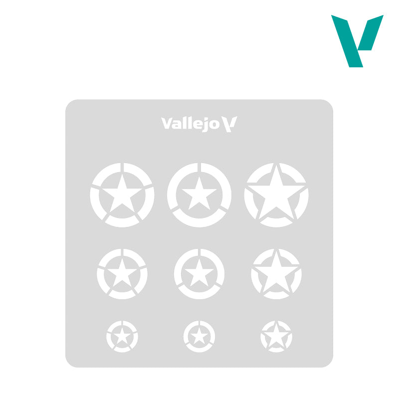 Vallejo Hobby Stencils - JAV oro pajėgų ženklų trafaretai