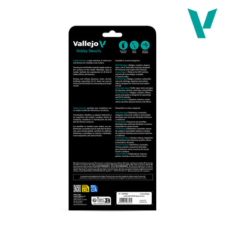 Vallejo Hobby Stencils - Luftwaffe WWII kamufliažo dėmių trafaretai