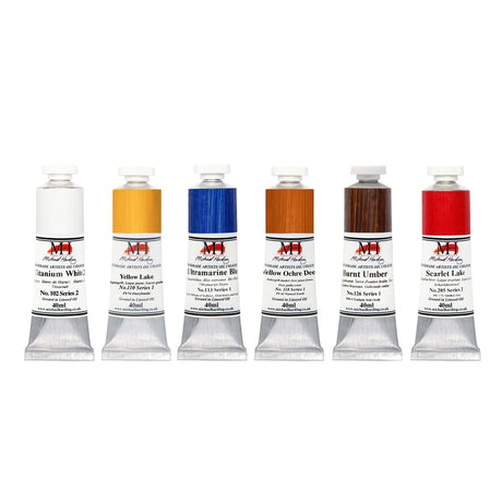 Michael Harding Introductory aliejinių dažų rinkinys, 6x40 ml