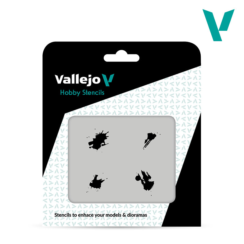 Vallejo Hobby Stencils - benzino išsiliejimo dėmių trafaretai