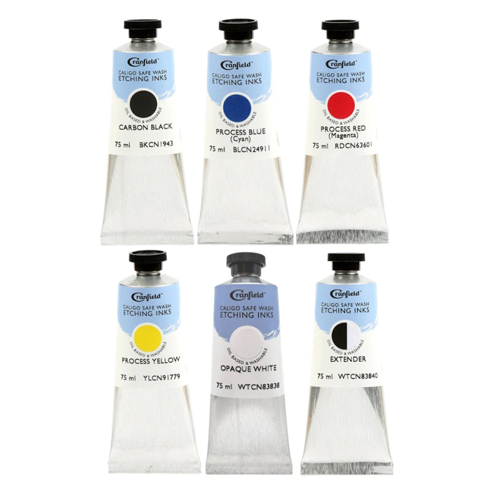 Cranfield Caligo Safe Wash ofortinės spaudos rašalo rinkinys, 6x75 ml